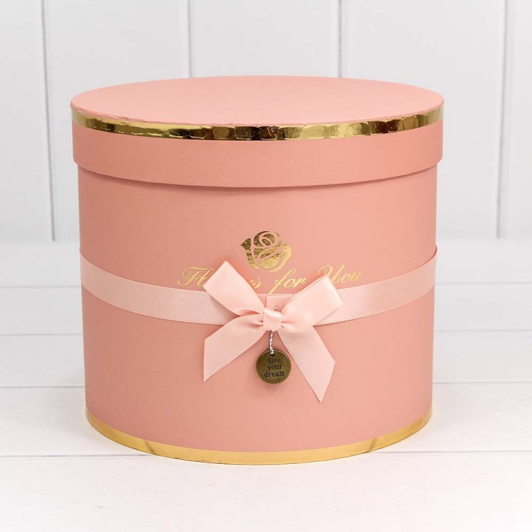 Коробки Цилиндр Набор 1/5 22,5*19,5 "Flowers for you" Персиковый 1/8 Арт: 7215009/1908 