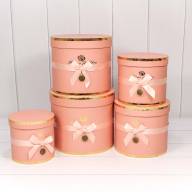 Коробки Цилиндр Набор 1/5 22,5*19,5 &quot;Flowers for you&quot; Персиковый 1/8 Арт: 7215009/1908  - Коробки Цилиндр Набор 1/5 22,5*19,5 "Flowers for you" Персиковый 1/8 Арт: 7215009/1908 