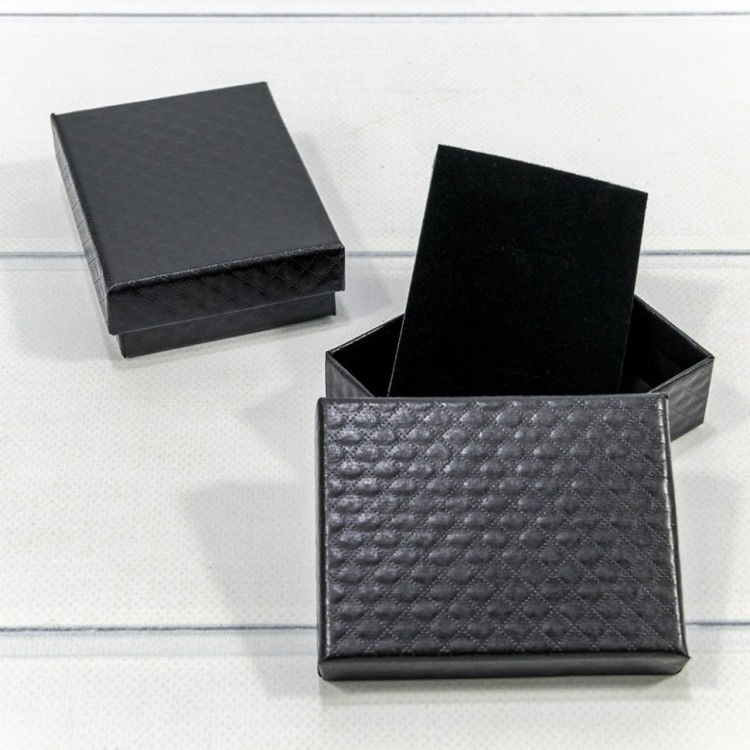 Коробка Прямоугольная 9*7*2,8 "Ромбики-2" Чёрный 1/12 1/240 Арт: 62797/7