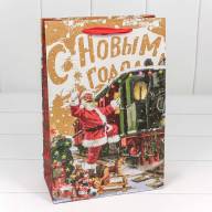 Пакет подарочный Крафт &quot;Новогодний&quot; (микс) 20*30*10 1/20 1/240 Арт: 300367K - Пакет подарочный Крафт "Новогодний" (микс) 20*30*10 1/20 1/240 Арт: 300367K