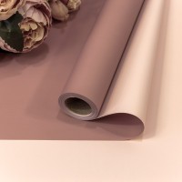 Плёнка 0,58*10м матовая двухсторонняя 60мкм Серо-коричневый/Персиковый 1/30 Арт: 1604/7613