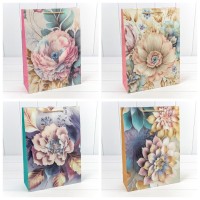 Пакет подарочный с 3D аппликацией "Цветы" (микс 257) 30*41,5*12 210г 1/20 1/80 Арт: 000257A