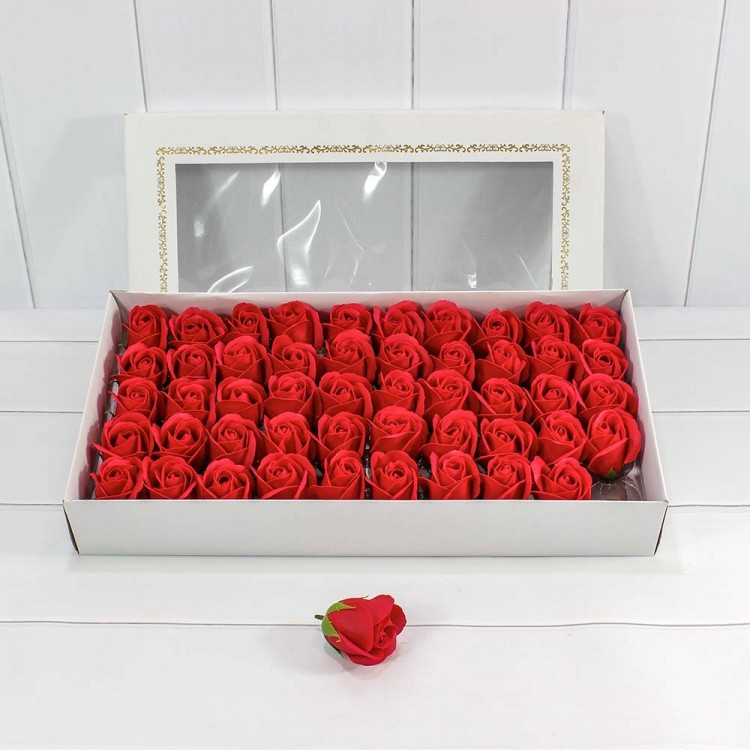 Декоративный цветок-мыло "Роза" Красный 5,5*4 50шт. 1/20 Арт: 420055/61