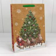 Пакет подарочный Крафт &quot;Новогодний&quot; (микс) 33*45*15 1/20 1/120 Арт: 300367A - Пакет подарочный Крафт "Новогодний" (микс) 33*45*15 1/20 1/120 Арт: 300367A