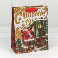 Пакет подарочный Крафт &quot;Новогодний&quot; (микс) 18*23*10 1/20 1/360 Арт: 300367E - Пакет подарочный Крафт "Новогодний" (микс) 18*23*10 1/20 1/360 Арт: 300367E