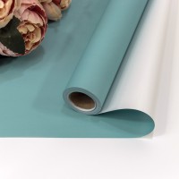 Плёнка 0,58*10м матовая двухсторонняя 60мкм Серо-голубой/Серебристый 1/30 Арт: 1604/5503