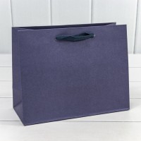 Пакет подарочный Крафт "Люкс" 23*18*10 210г Синий 1/10 1/360 Арт: 000221EA/287