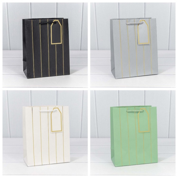 Пакет подарочный с тиснением "Полосы" (микс) 18*23*10 210г 1/20 1/360 Арт: 000490E