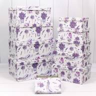 Коробки Прямоугольные Набор 1/10 34*26*15,3 "Лаванда на белом фоне" 1/6 Арт: 721604/1832 - Коробки Прямоугольные Набор 1/10 34*26*15,3 "Лаванда на белом фоне" 1/6 Арт: 721604/1832