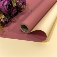 Плёнка 0,58*10м матовая двухсторонняя 60мкм Марсала/Светло-песочный 1/30 Арт: 1604/4053