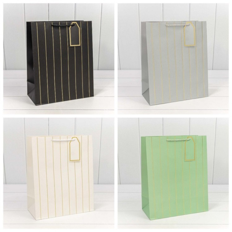 Пакет подарочный с тиснением "Полосы" (микс) 26*32*13 210г 1/20 1/240 Арт: 000490C