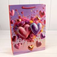 Пакет подарочный с 3D аппликацией "Сердца" (микс 112) 30*41,5*12 210г 1/20 1/80 Арт: 000112A - Пакет подарочный с 3D аппликацией "Сердца" (микс 112) 30*41,5*12 210г 1/20 1/80 Арт: 000112A