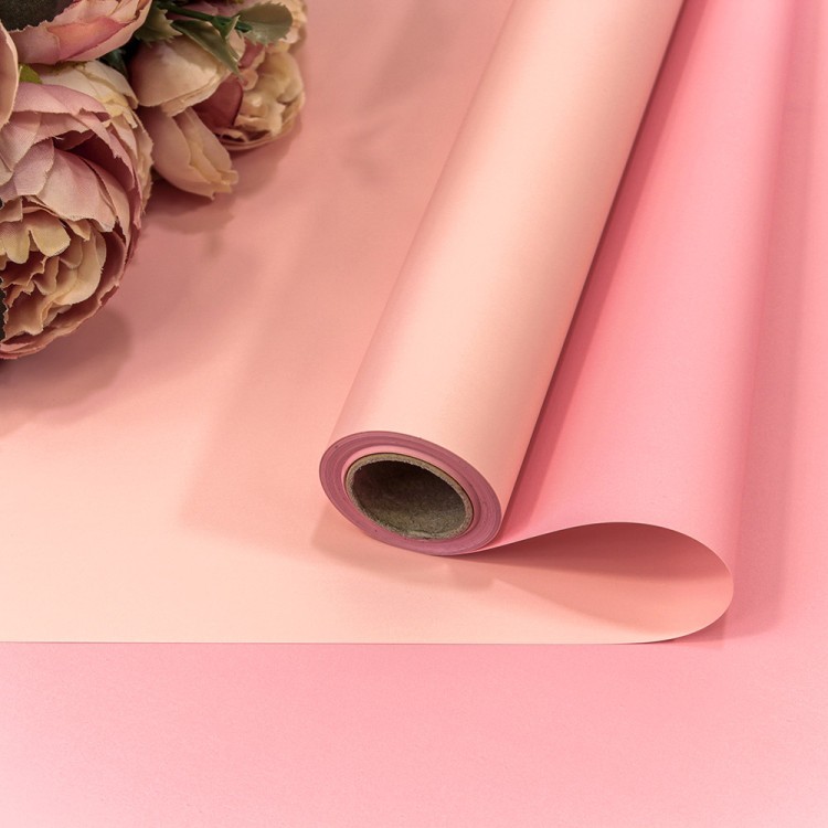 Плёнка 0,58*10м матовая двухсторонняя 65мкм Персиковый/Розовый 1/30 Арт: 1604/2337