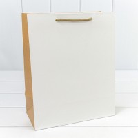 Пакет подарочный Белый/Крафт 26*32*13 230г 1/20 1/240 Арт: 000200C