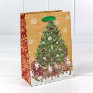 Пакет подарочный Крафт &quot;Новогодний&quot; (микс) 14*20*8 1/20 1/480 Арт: 300367G - Пакет подарочный Крафт "Новогодний" (микс) 14*20*8 1/20 1/480 Арт: 300367G