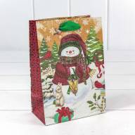 Пакет подарочный Крафт &quot;Новогодний&quot; (микс) 14*20*8 1/20 1/480 Арт: 300367G - Пакет подарочный Крафт "Новогодний" (микс) 14*20*8 1/20 1/480 Арт: 300367G