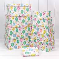 Коробки Прямоугольные Набор 1/10 34*26*15,3 "Шарики с верёвочками" 1/6 Арт: 721604/1486 - Коробки Прямоугольные Набор 1/10 34*26*15,3 "Шарики с верёвочками" 1/6 Арт: 721604/1486