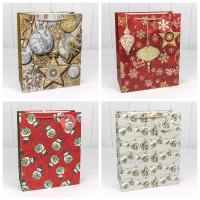 Пакет подарочный с блеском "Новый год" (микс) 26*32*13 1/20 1/240 Арт: 300320C