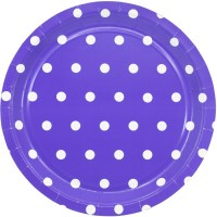 Тарелка Горошек фиолетовая 23см 6шт/G   Арт.1502-3923