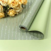 Плёнка 0,57*10м матовая с серебристой печатью 65мкм Бледно-зеленый/Светло-зелёный 1/30 Арт: 1636/5