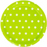 Тарелка Горошек светло-зеленая 23см 6штG  Арт.1502-3926