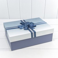 Коробки Прямоугольные Набор 1/3 33,5*25*11,5 с бантом "Градиент" Синий 1/12 Арт: 720629/3