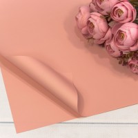 Плёнка в листах 60*60 (20 шт.) матовая "Корейская" 55мкм Розовый-2337 1/60 Арт: 1698/2337