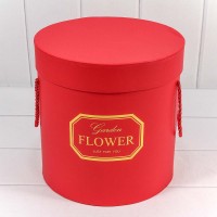 Коробки Цилиндр Набор 1/5 24,5*25 "Garden Flower" Красный 1/12 Арт: 720606/1