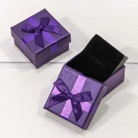 Коробка Квадратная 5*5*3 с бантиком Фиолетовый 1/24 1/720 Арт: 62555/2