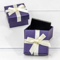 Коробка Квадратная 5*5*3 с бантиком Фиолетовый 1/24 1/720 Арт: 62555/2