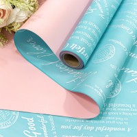 Плёнка 0,58*10м матовая двухсторонняя 60мкм с глянцевой печатью Голубой/Розовый 1/30 Арт: 1601/636