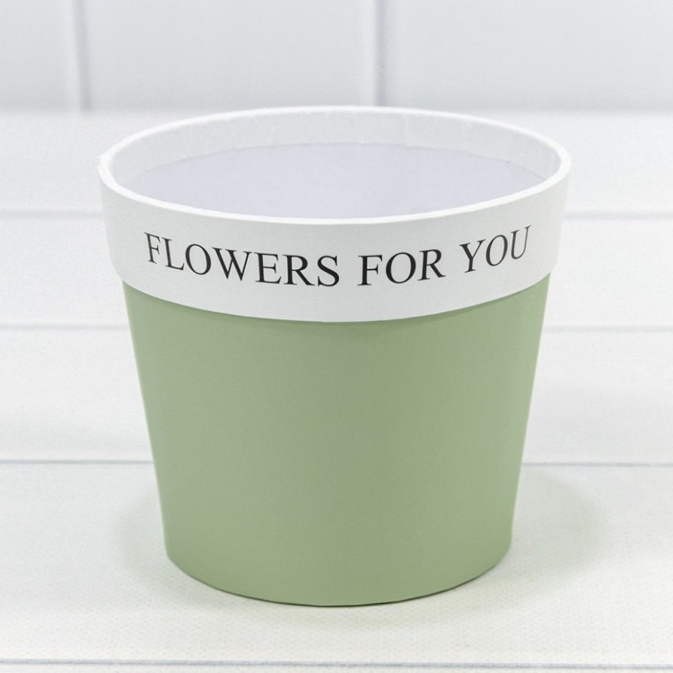 Коробка "Ваза для цветов" 10,5*12 "Flowers For You" Бледно-зелёный 1/10 1/120 Арт: 720790/4 1