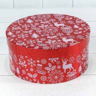 Коробки Круглые Набор 1/3 25,5*11,5 &quot;Новогодний&quot; Красный 1/12 Арт: 7302245/1634 - Коробки Круглые Набор 1/3 25,5*11,5 "Новогодний" Красный 1/12 Арт: 7302245/1634