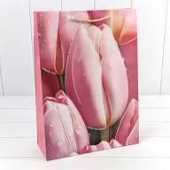 Пакет подарочный с блёстками "Тюльпаны" (микс) 30*41,5*12 210г 1/20 1/80 Арт: 000256A - Пакет подарочный с блёстками "Тюльпаны" (микс) 30*41,5*12 210г 1/20 1/80 Арт: 000256A