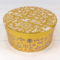 Коробки Круглые Набор 1/3 25,5*11,5 "Новогодний" Золотой 1/12 Арт: 7302245/1632