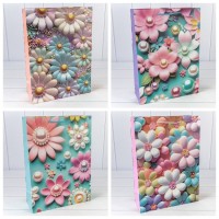 Пакет подарочный с блёстками "Цветы" (микс 262) 30*41,5*12 210г 1/20 1/80 Арт: 000262A