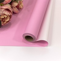 Плёнка 0,58*10м матовая двухсторонняя 60мкм Светло-пурпурный/Серебристый 1/30 Арт: 1604/0521