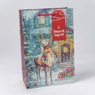 Пакет подарочный с блестящими вкраплениями "Новый год" (микс 441) 20*30*10 210г 1/20 1/240 Арт: 300441K - Пакет подарочный с блестящими вкраплениями "Новый год" (микс 441) 20*30*10 210г 1/20 1/240 Арт: 300441K