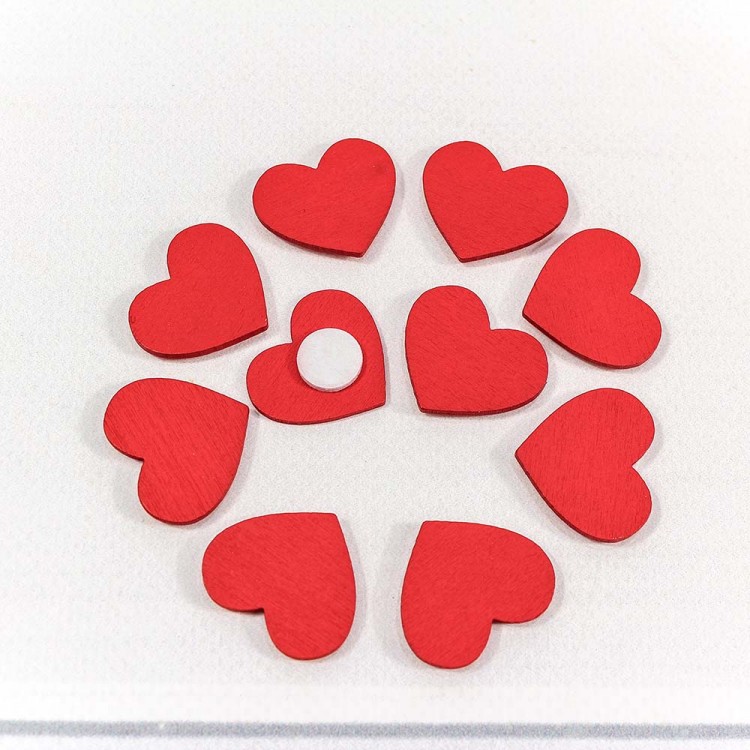 Цветочный аксессуар декоративный самоклеящийся "Сердце" 2,5 см (20 шт.) 1/25 1/500 Арт: 26007