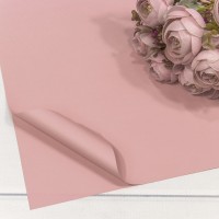 Плёнка в листах 55*55 (20 шт.) матовая "Корейская" 65мкм Пыльно-розовый 1/60 Арт: 1698/3519