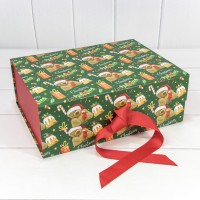 Коробка Прямоугольная 33*25*12 складная на магнитах "Новый год"-3086 1/32 Арт: 730227/3086