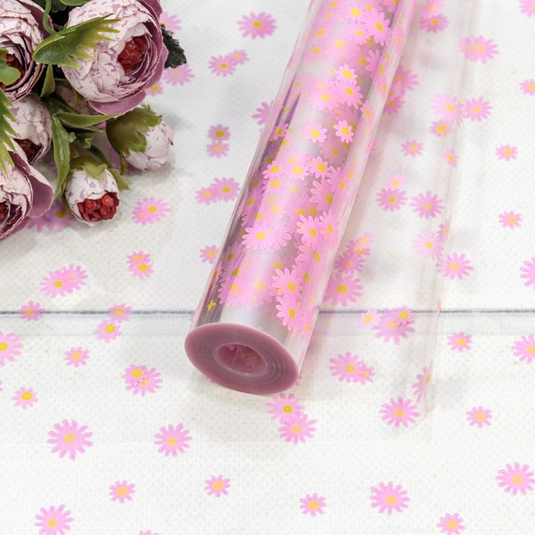 Плёнка 0,7м 500г прозрачная с печатью 16 Розовый 1/10 Арт: 70016/3