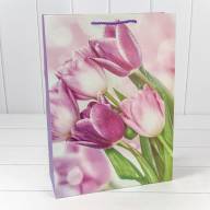 Пакет подарочный с блёстками "Тюльпаны" (микс) 30*41,5*12 210г 1/20 1/120 Арт: 000311A - Пакет подарочный с блёстками "Тюльпаны" (микс) 30*41,5*12 210г 1/20 1/120 Арт: 000311A