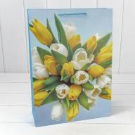 Пакет подарочный с блёстками "Тюльпаны" (микс) 30*41,5*12 210г 1/20 1/120 Арт: 000311A - Пакет подарочный с блёстками "Тюльпаны" (микс) 30*41,5*12 210г 1/20 1/120 Арт: 000311A