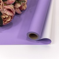 Плёнка 0,58*10м матовая двухсторонняя 60мкм Сиреневый/Серебристый 1/30 Арт: 1604/0631