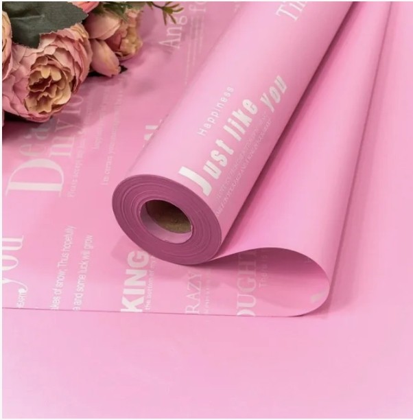 Плёнка 58см 800г матовая с печатью 60мкм Светло-пурпурный 1/12 Арт: 1877/0521