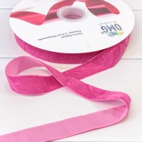 Лента Бархат 2,5см*25ярд Малиново-розовый 1/8 1/32 Арт: 592-25/09