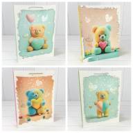 Пакет подарочный с тиснением "Мишки" (микс) 30*41,5*12 210г 1/20 1/120 Арт: 000314A - Пакет подарочный с тиснением "Мишки" (микс) 30*41,5*12 210г 1/20 1/120 Арт: 000314A