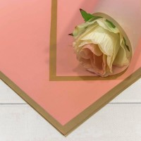 Плёнка в листах 58*58 (20 шт.) матовая с золотым краем 50мкм Розовый 1/60 Арт: 1640/169