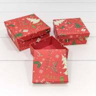 Коробки Квадратные Набор 1/3 15*15*6,9 &quot;Новый год&quot;- 2110 1/60 Арт: 7302274/2110 - Коробки Квадратные Набор 1/3 15*15*6,9 "Новый год"- 2110 1/60 Арт: 7302274/2110